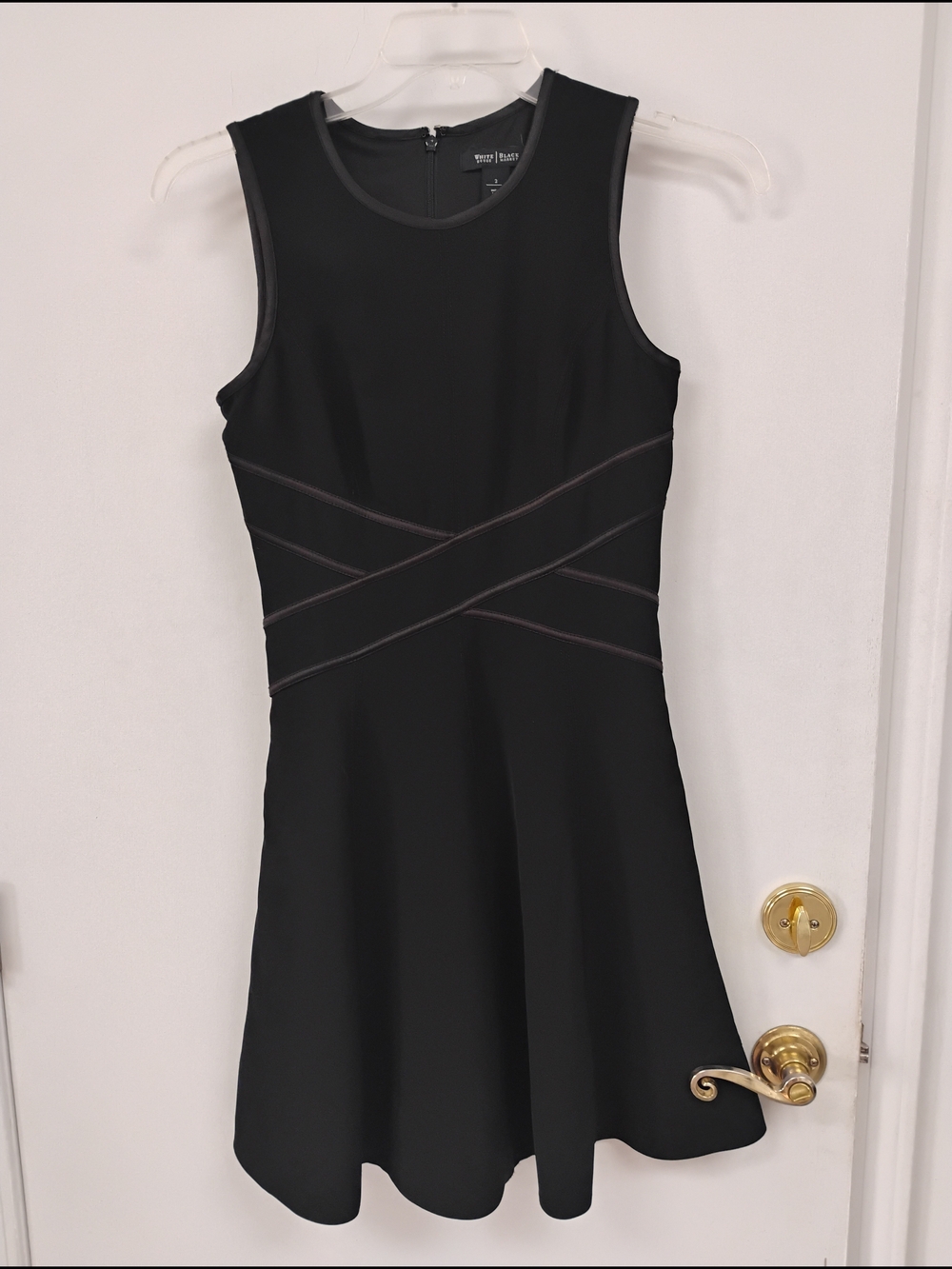 White House Black Market Black Fit & Flare Dress Size 2